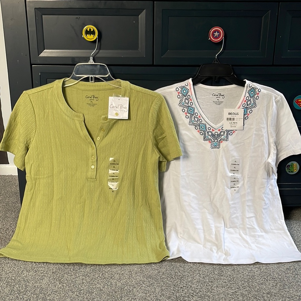 CORAL BAY Large Petite Tops NWT